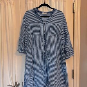 Blue Striped Tunic Dress